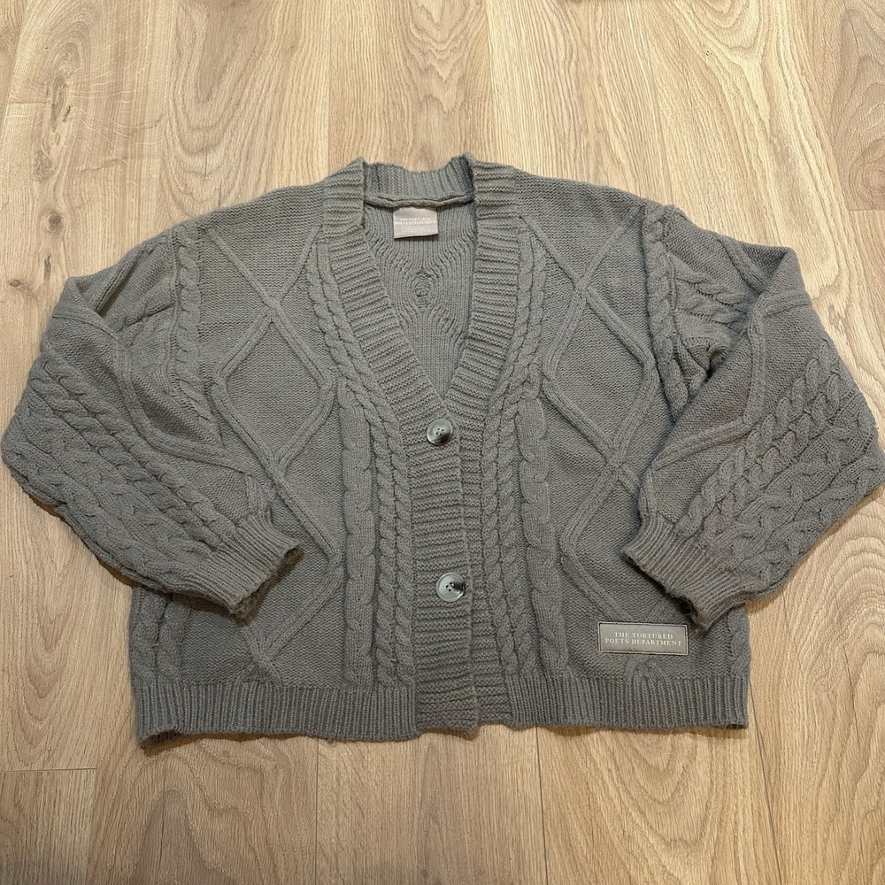 Taylor Swift The Tortured Poets Department Gray Cardigan‎ Size M/L